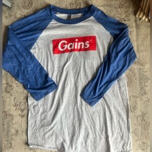 “Gains” workout 3/4 sleeve shirt